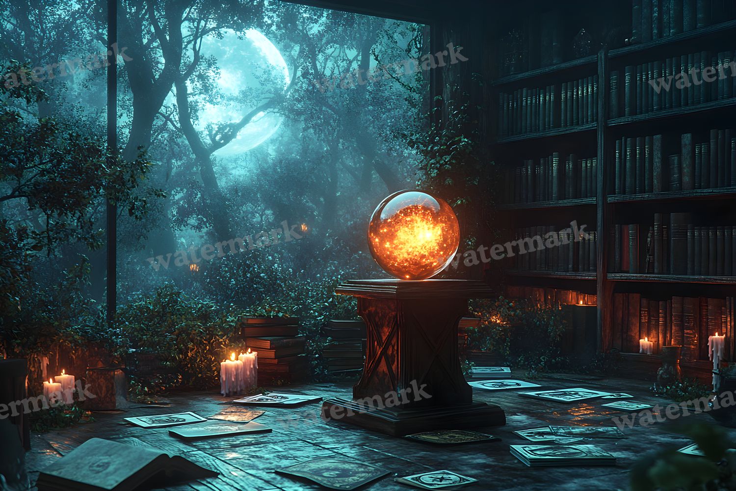 Witchs Crystal Ball Backdrop Images