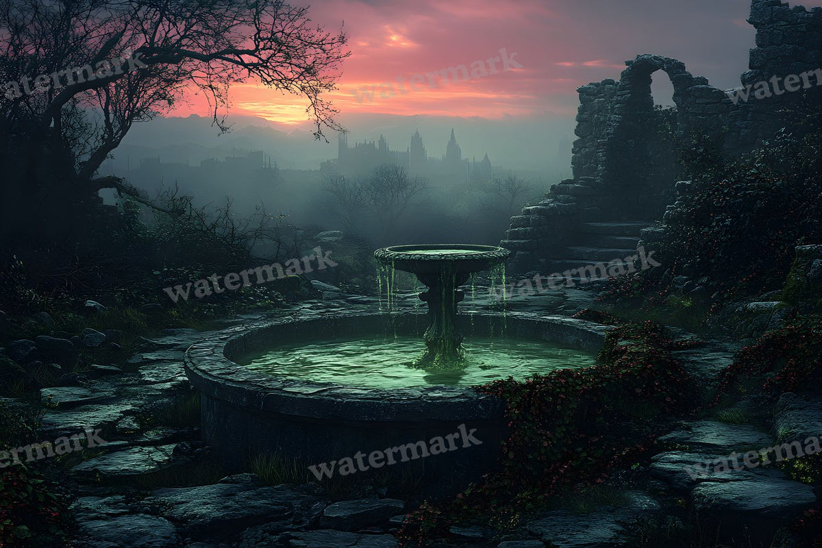 Witchs Eerie Garden Backdrop Images