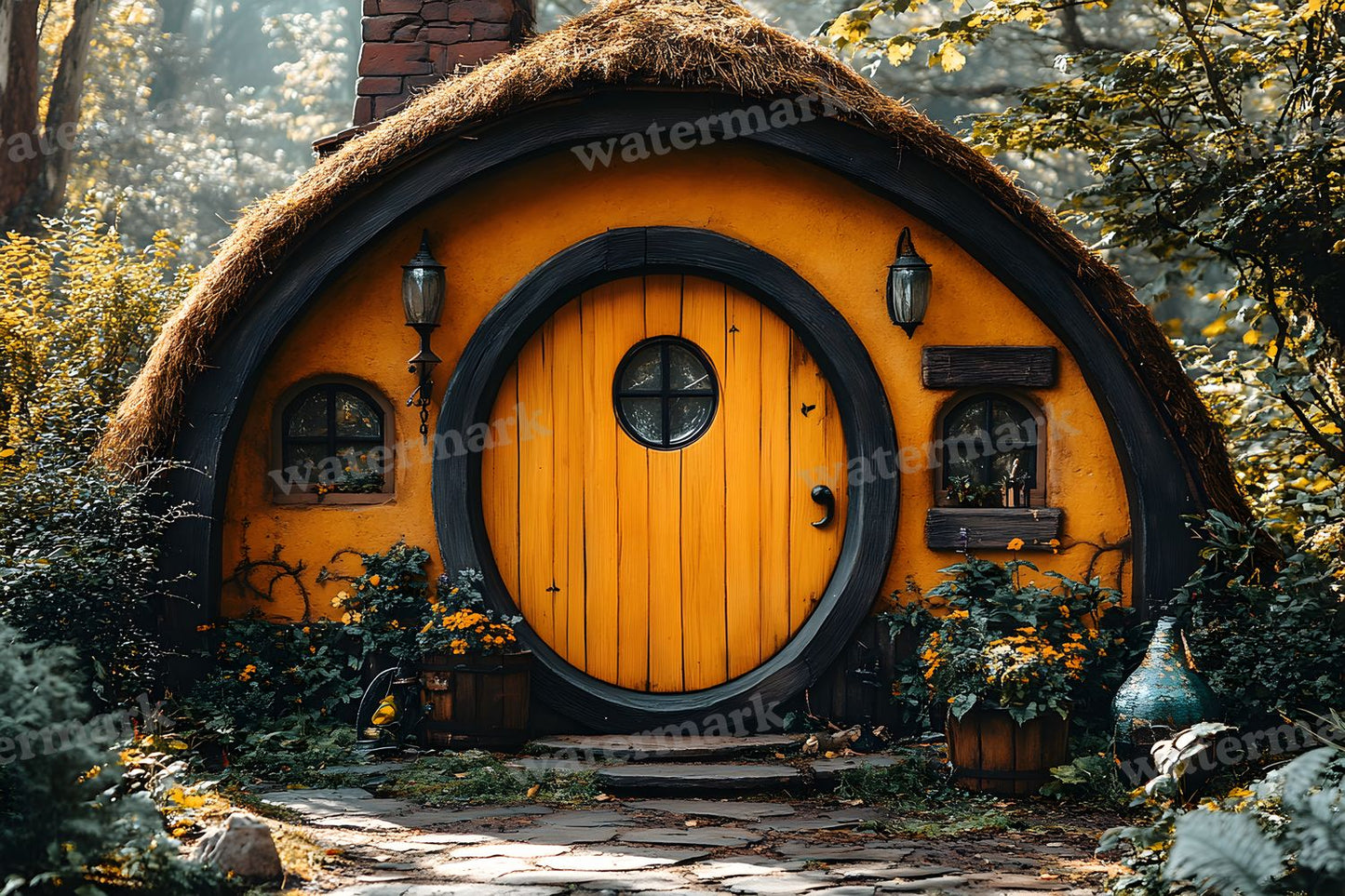Witchs Hut Backdrop Images