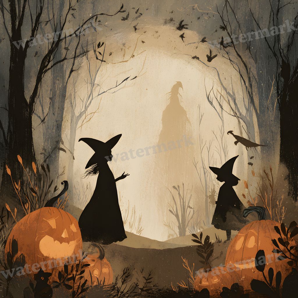 Witchy Halloween Backdrop Images