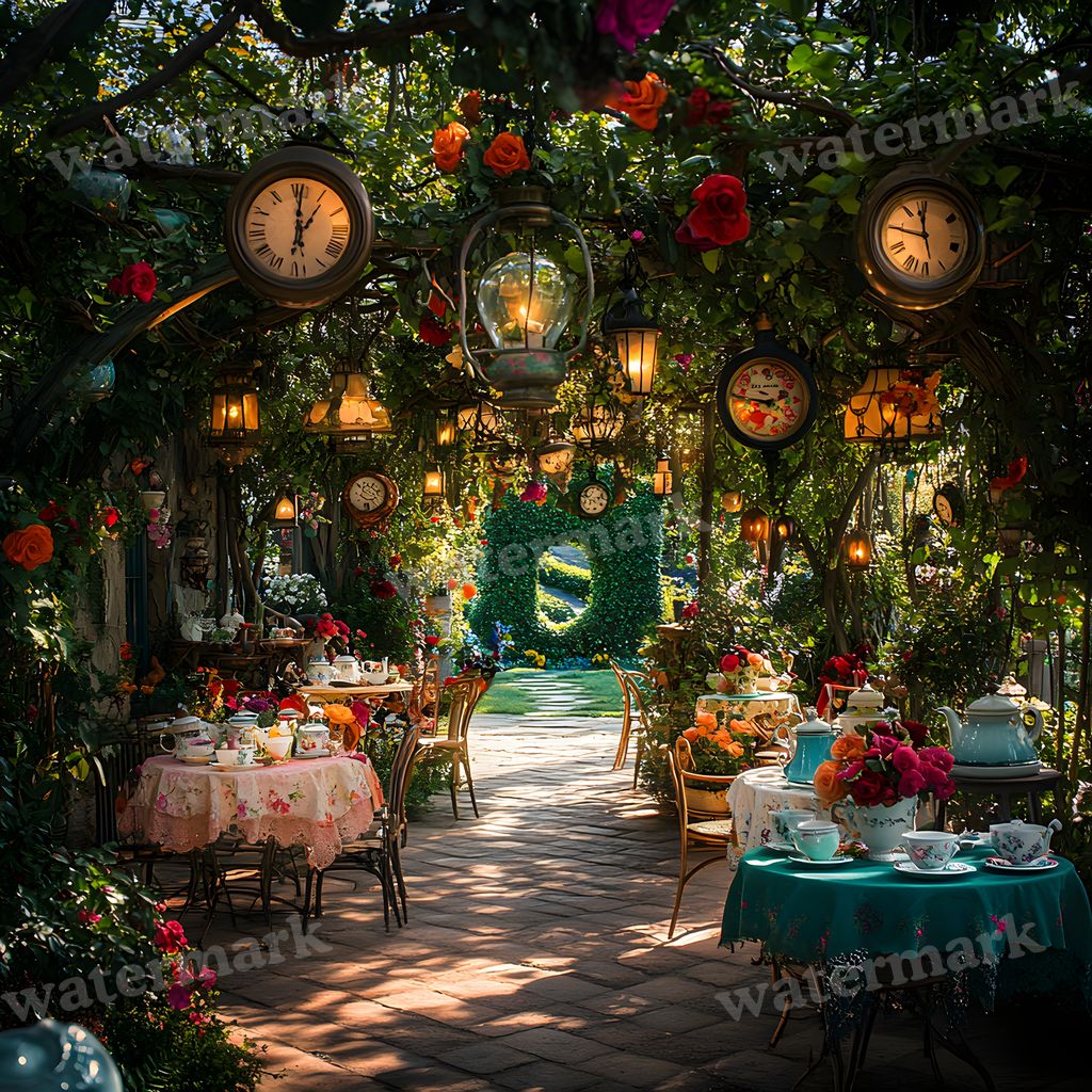 Wonderland Tea Party Backdrop Images