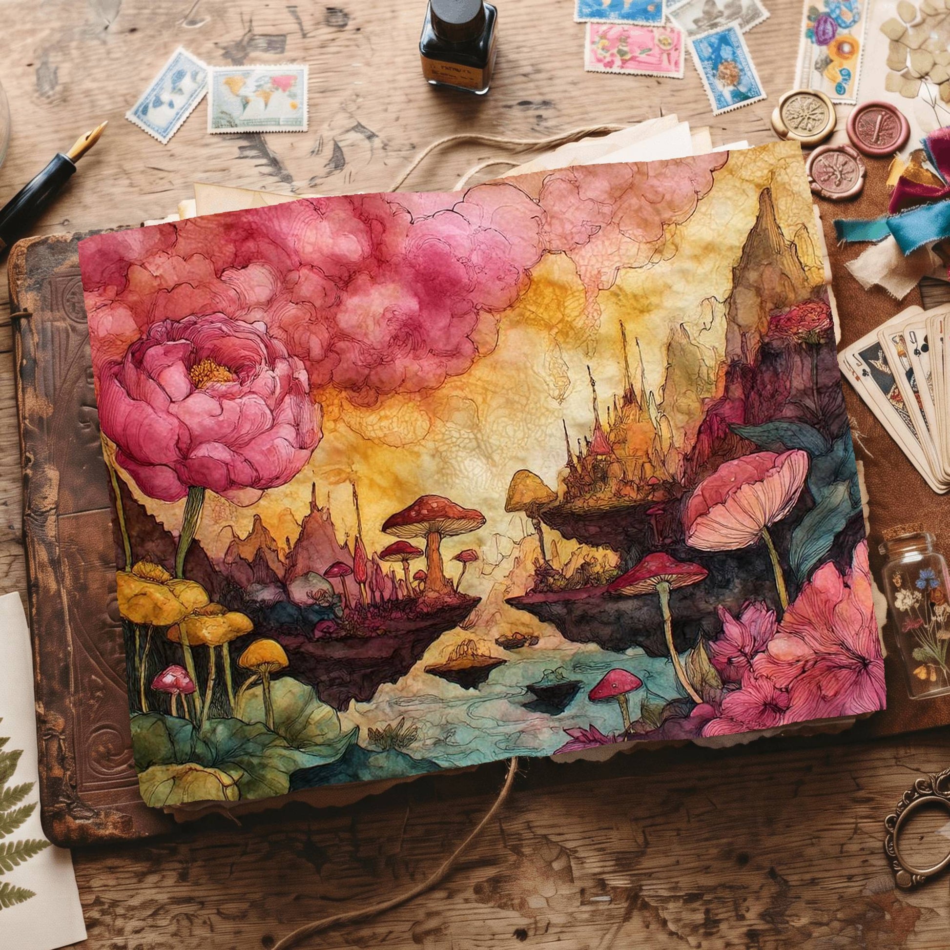 Wonderland Whimsical Landscape Digital Papers