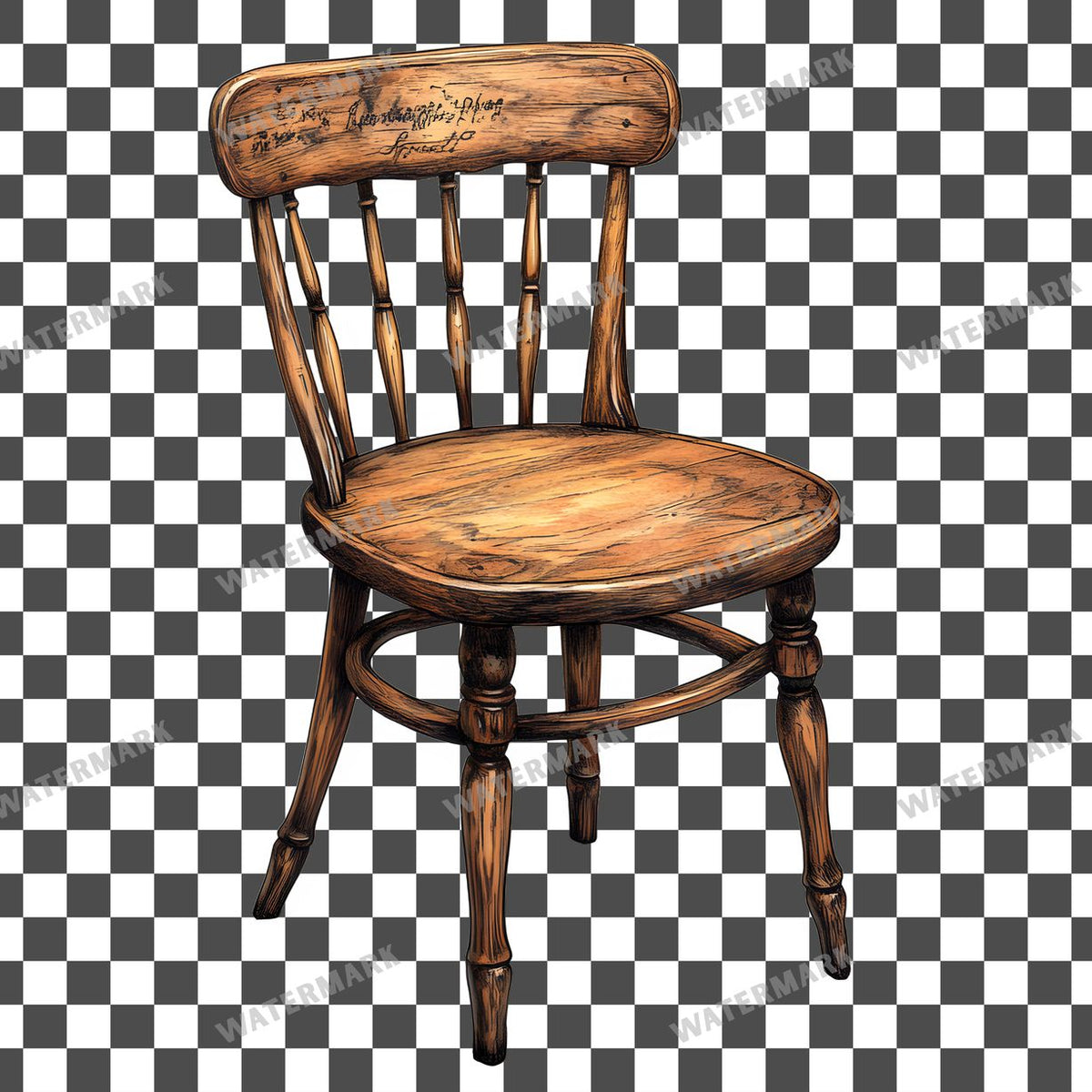 Wooden Rockin Vintage Style Clipart Pngs