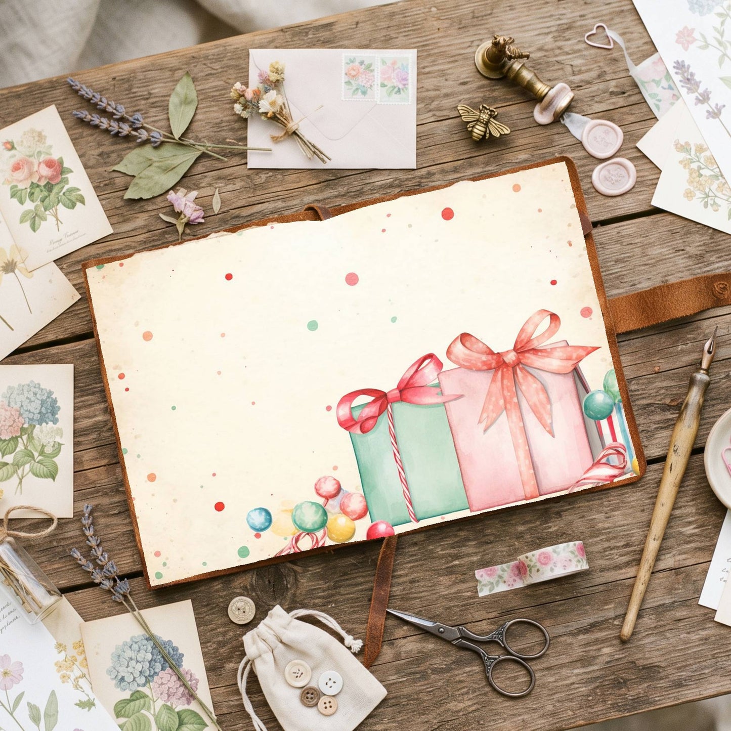 Wrapped Christmas Gifts Digital Papers