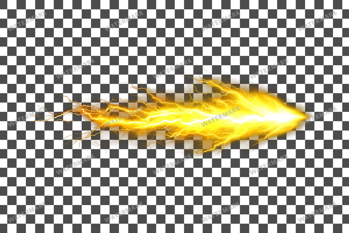 Yellow Lightning Strike Transparent Overlay Pngs
