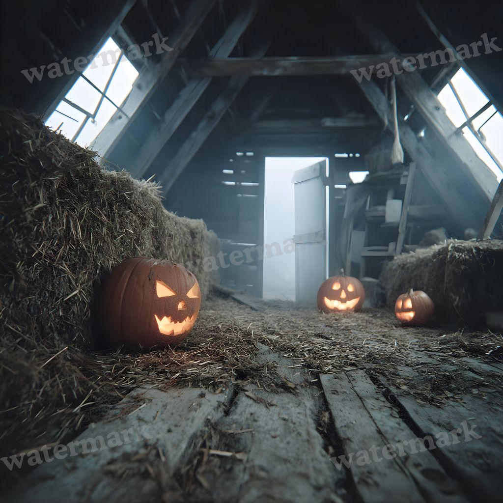 Abandoned Barn Loft At Midnight Backdrop Images