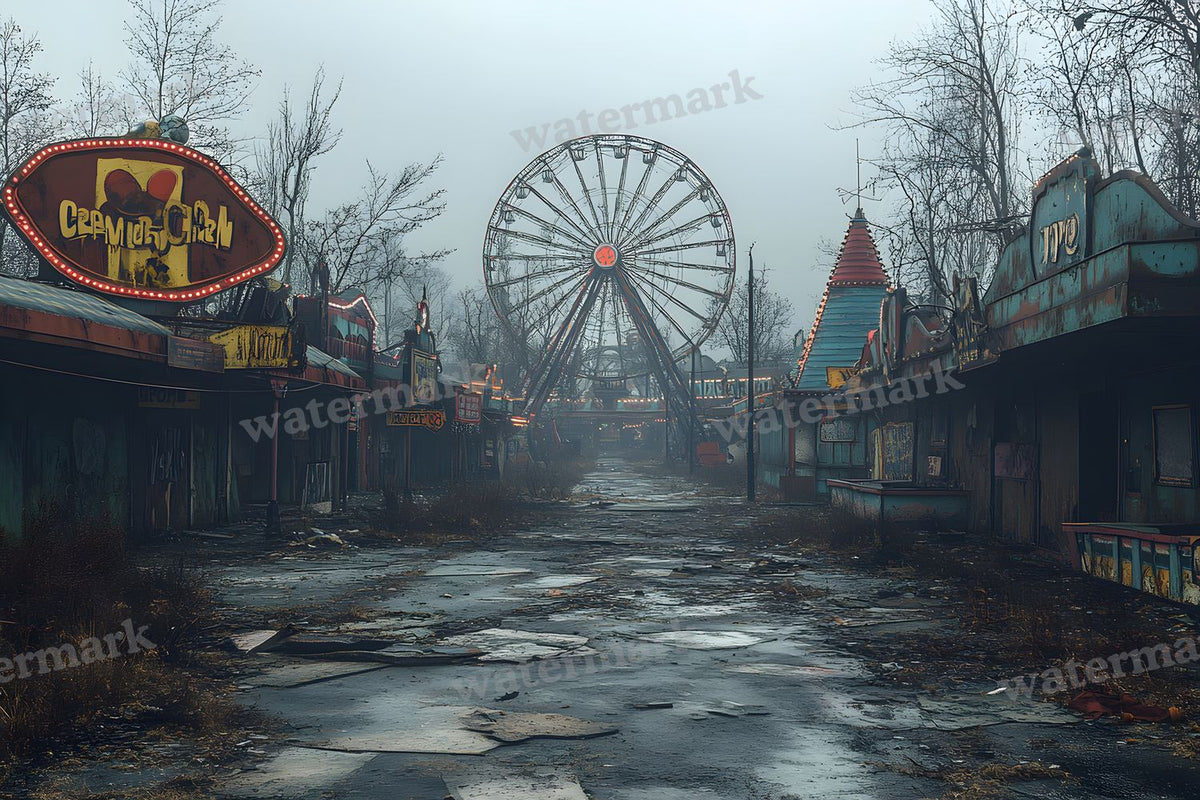 Abandoned Carnival Spooky Backdrop Images