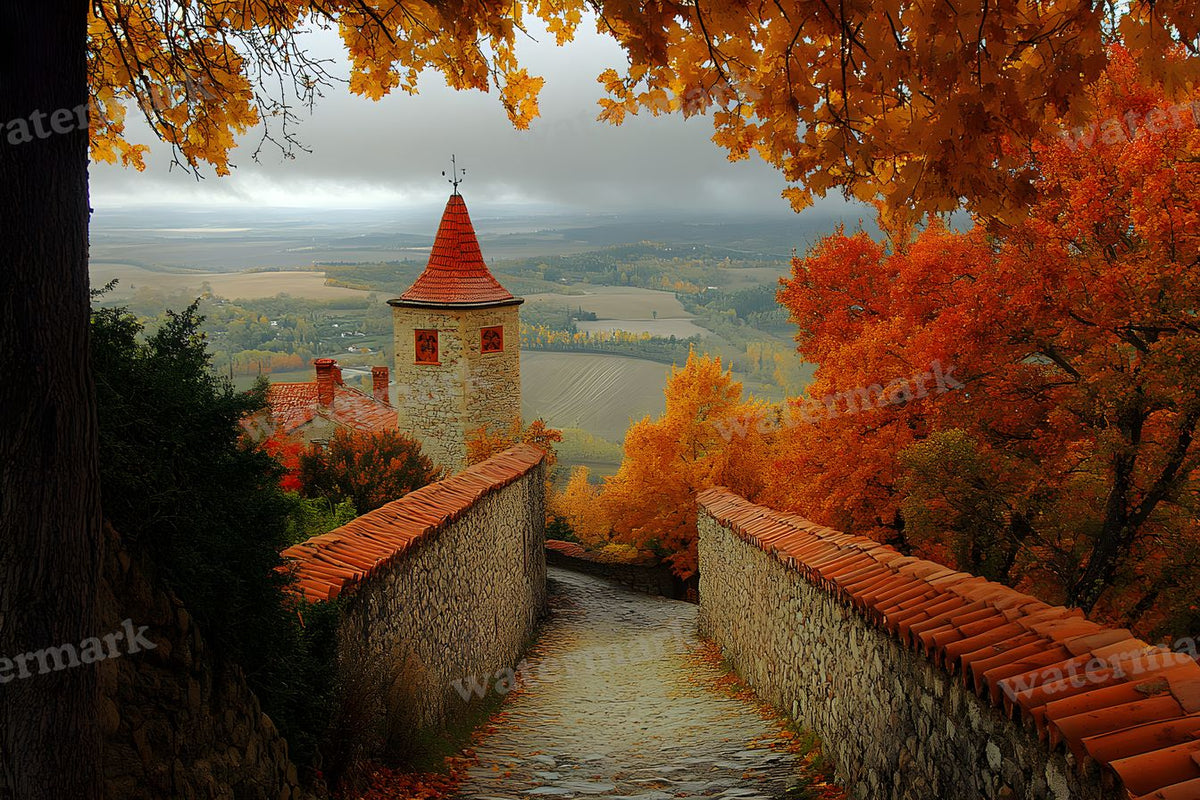 Autumn Castle Wallpov Backdrop Images