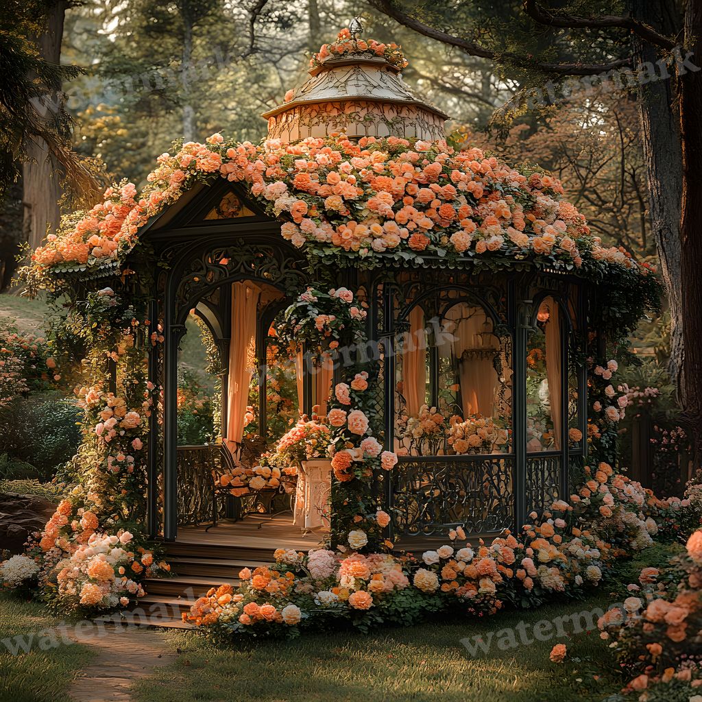 Baroque Garden digital photo backdrop for photo editing, preview 13