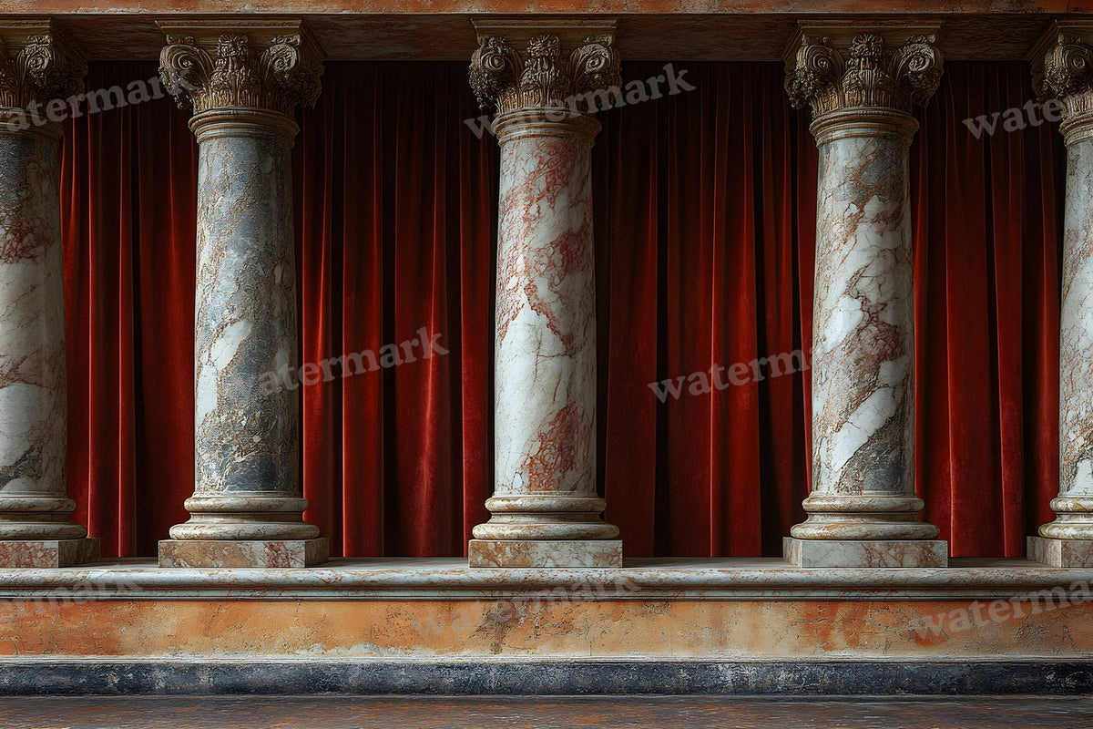 Baroque Marble Columns digital photo backdrop for photo editing, preview 13