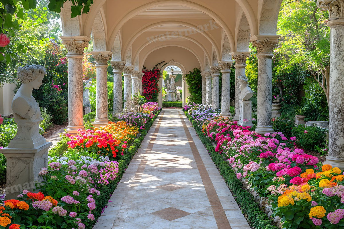 Baroque Marble Garden digital photo backdrop for photo editing, preview 13