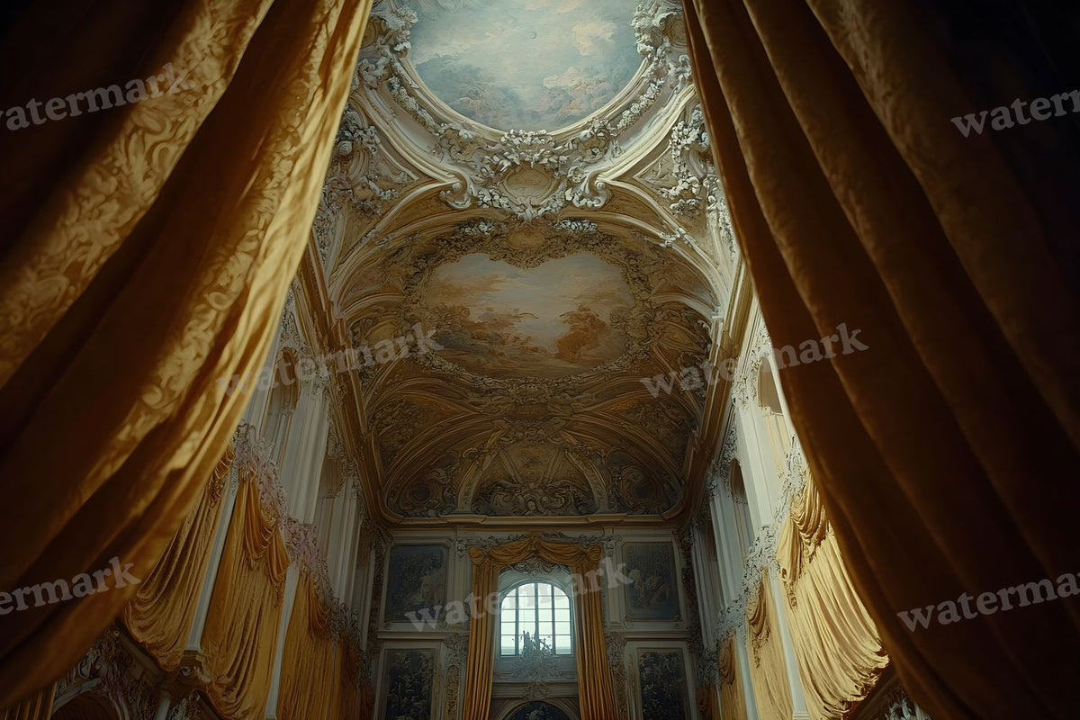 Baroque Regal Fresco digital photo backdrop for photo editing, preview 13
