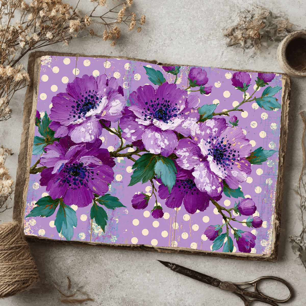 Bright Purple Shabby Chic Journal Paper