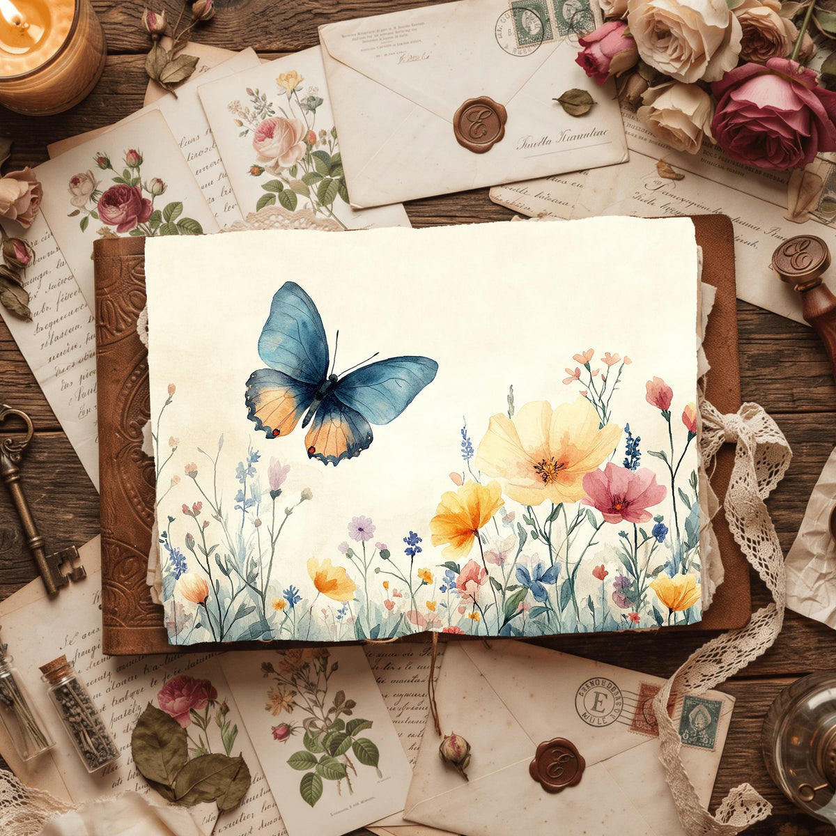 Butterfly Wildflower Meadow Writing Paper