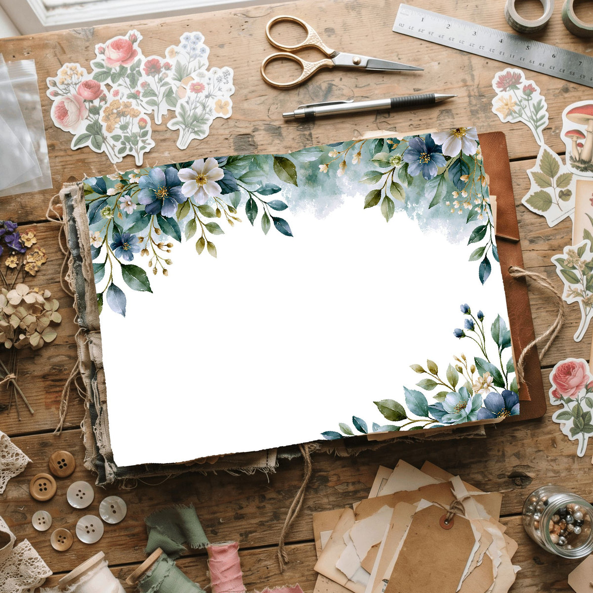 Delicate Botanical Border Frame