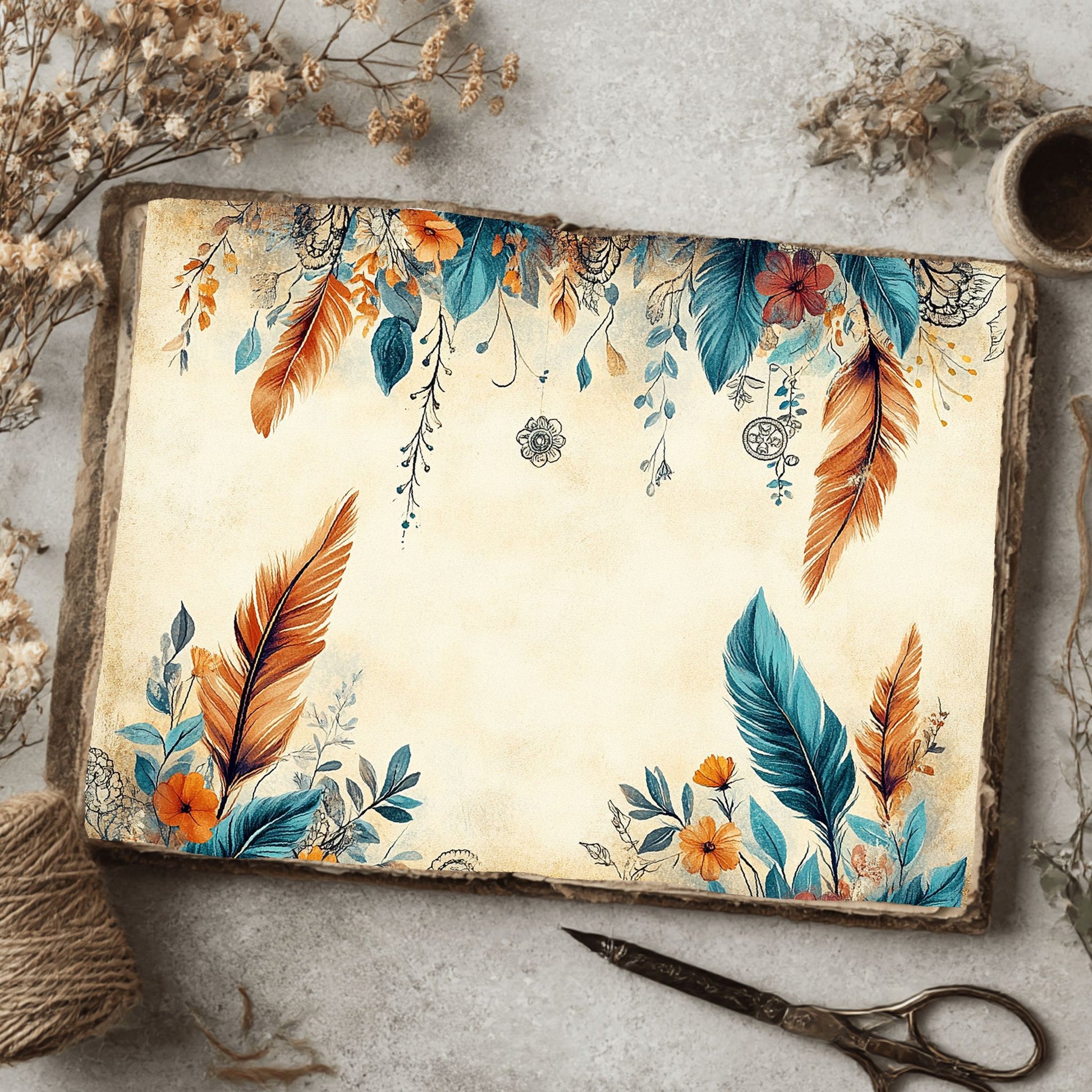 Dreamy Aged Vintage Printable Paper