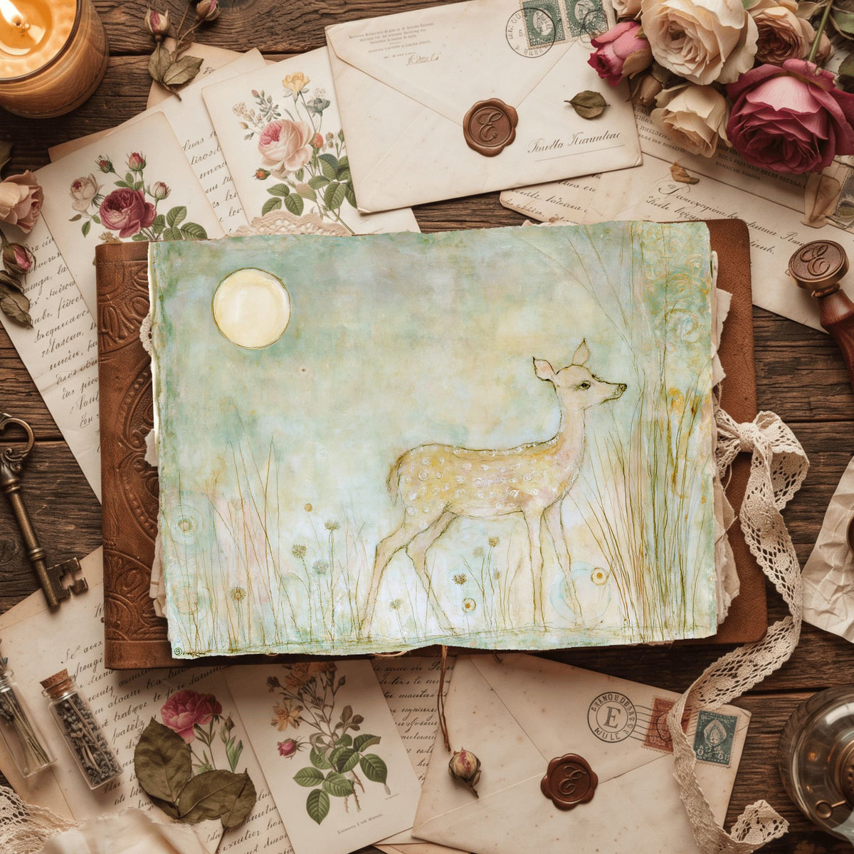 Gentle Woodland Fawn Watercolor