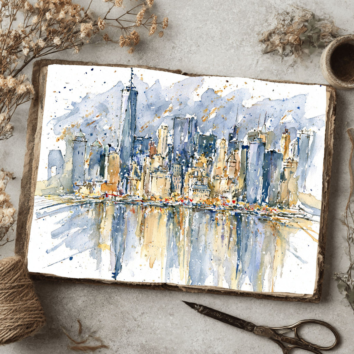 Minimalist Japanese New York Watercolor