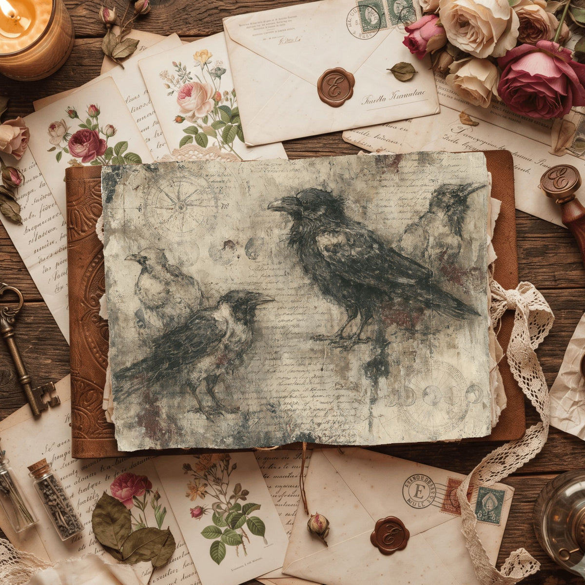 Mysterious Raven Journal Paper