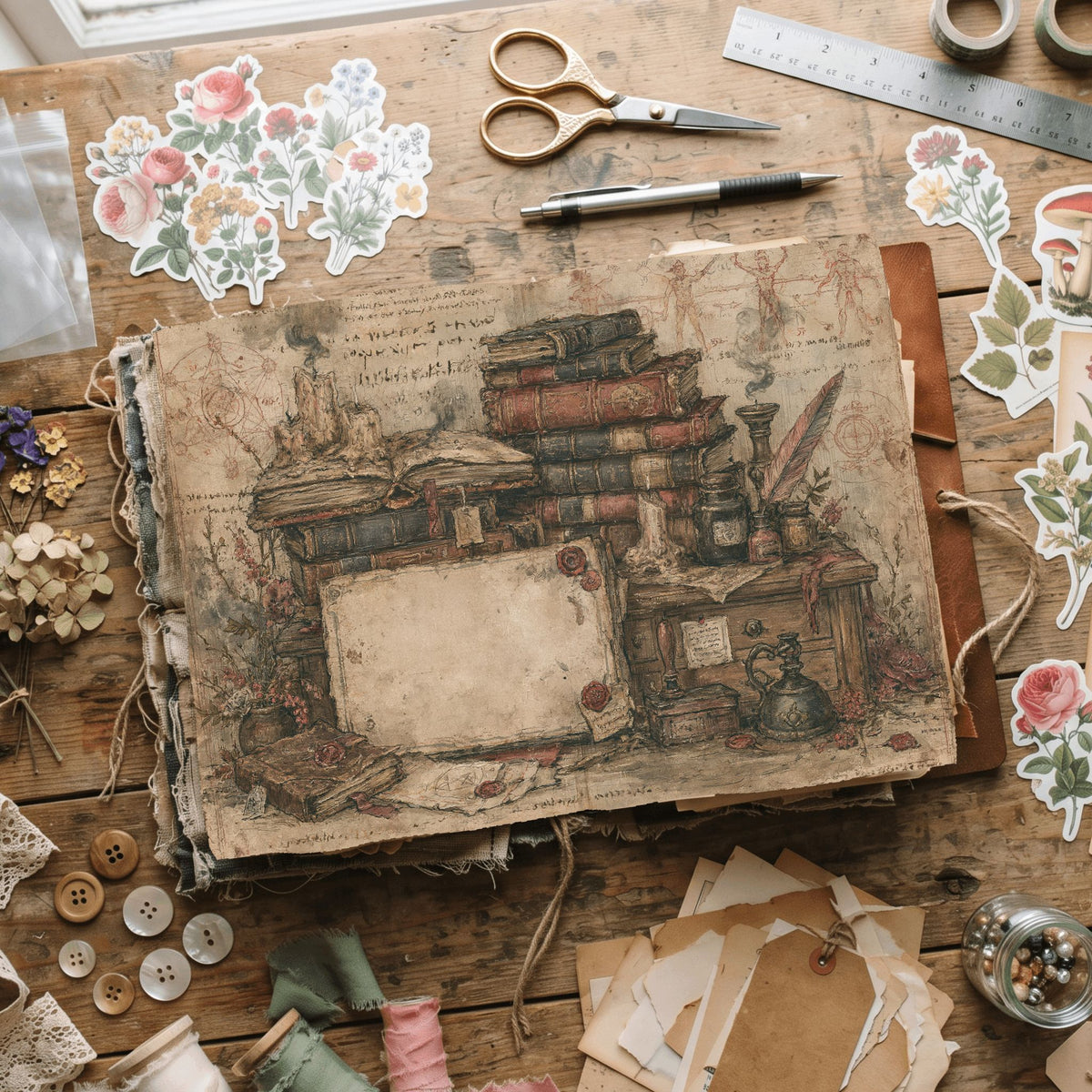 Old Witch Library Stationery