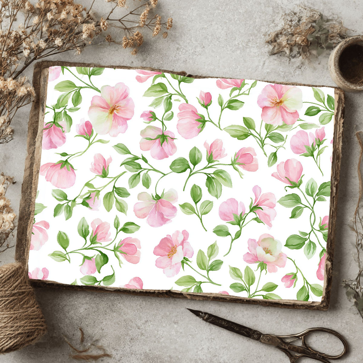 Pastel Pink & Green Watercolor Pattern