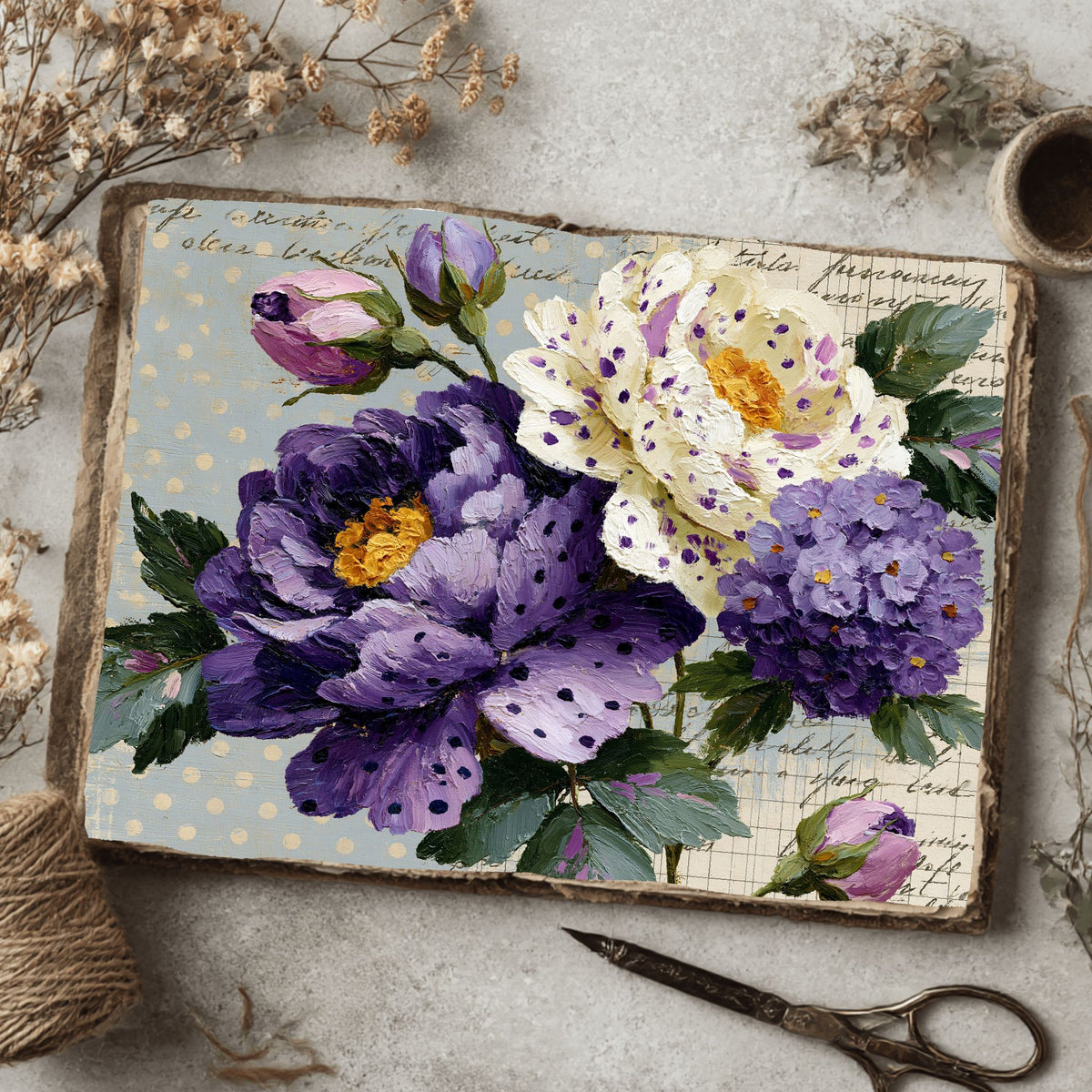 Pastel Purple Shabby Chic Journal Paper