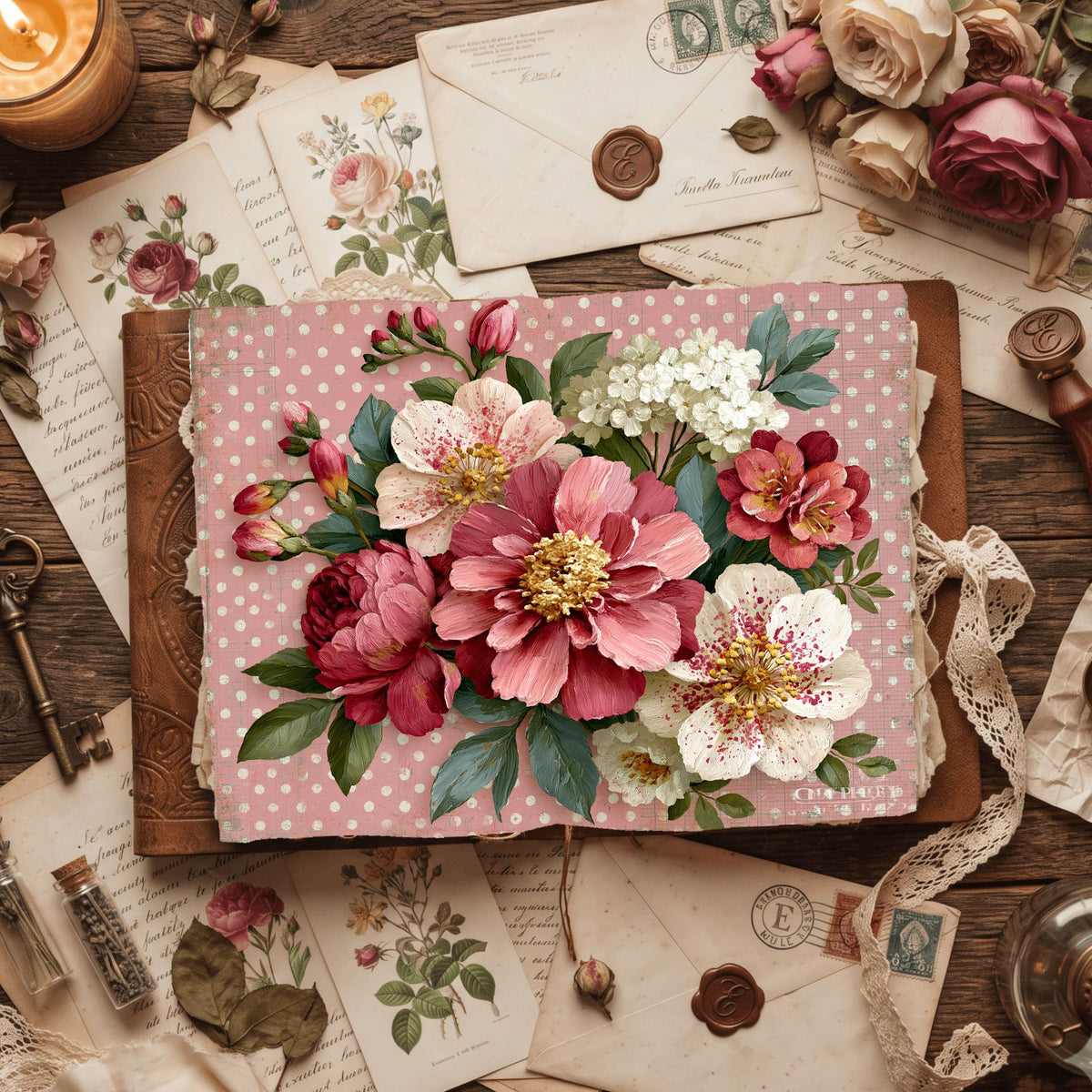 Pink Shabby Chic Journal Paper