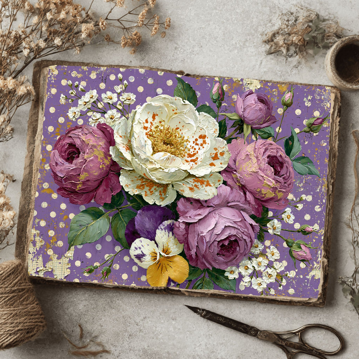 Purple Shabby Chic Journal Paper