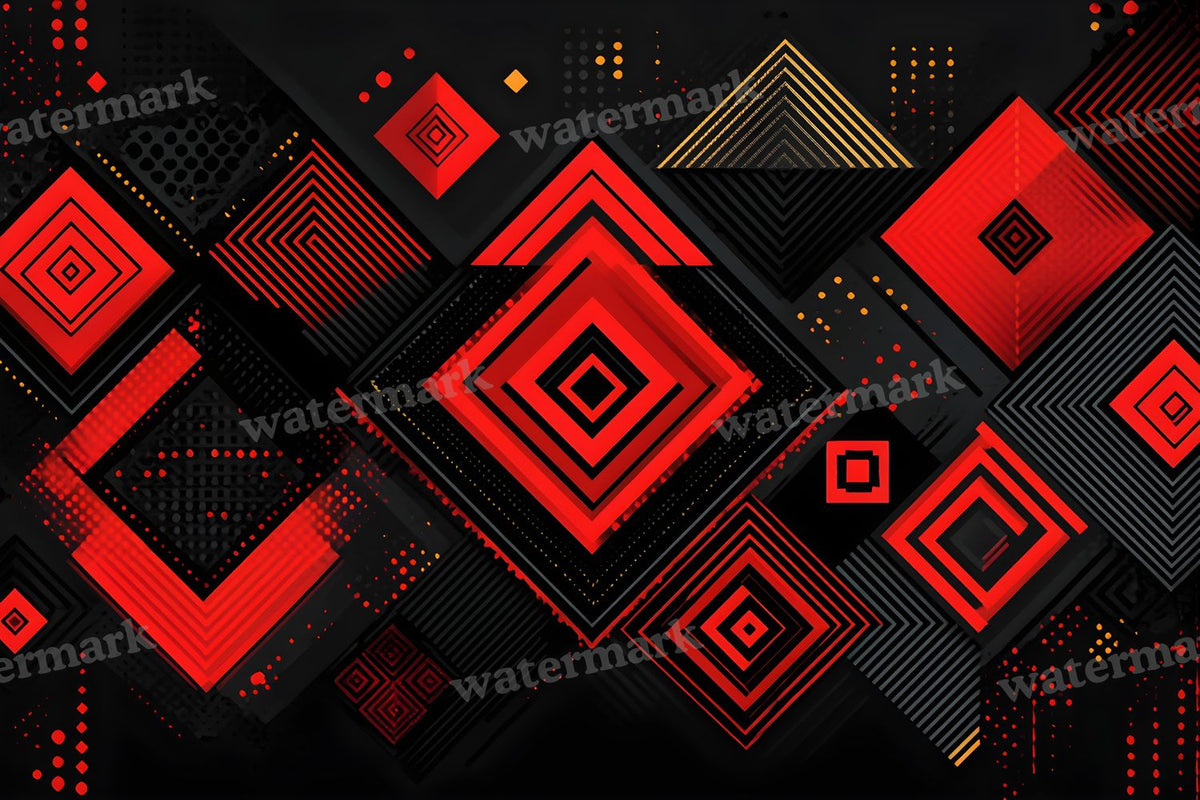 Red Black Geometric digital photo backdrop for photo editing, preview 13