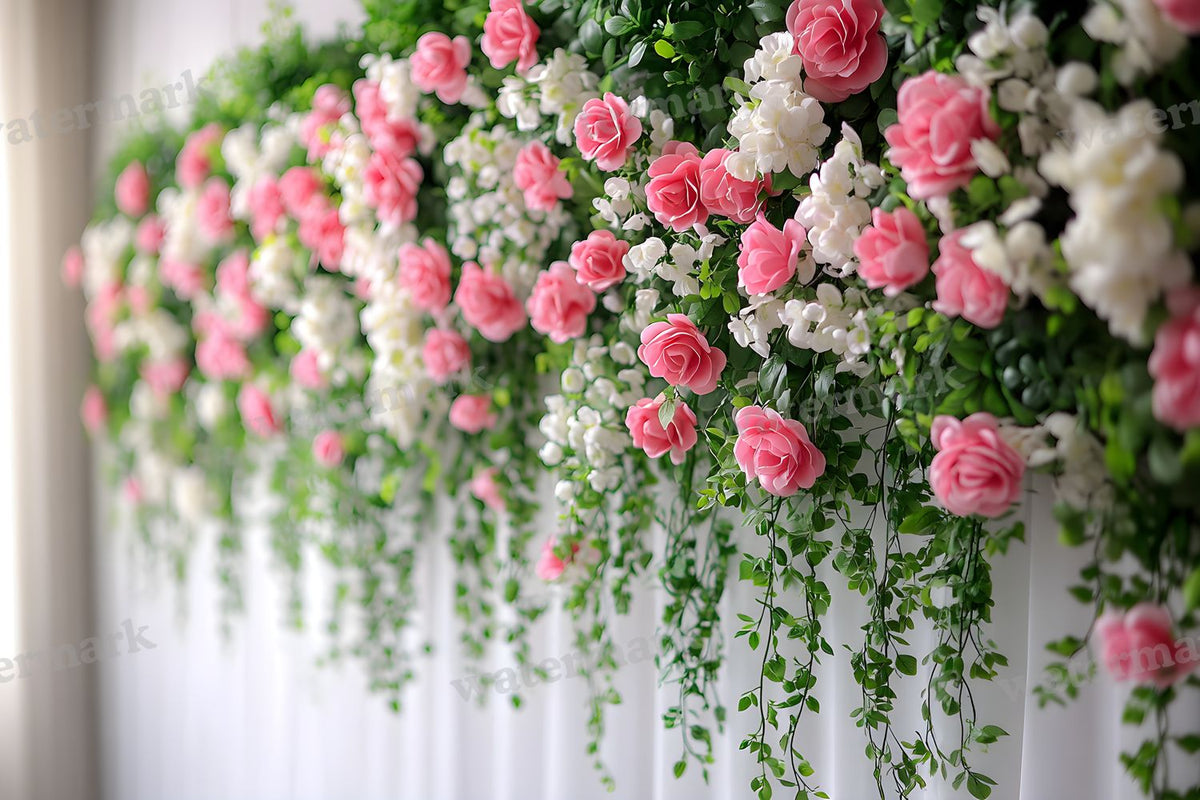 Romantic Rose Garden digital photo backdrop for photo editing, preview 13