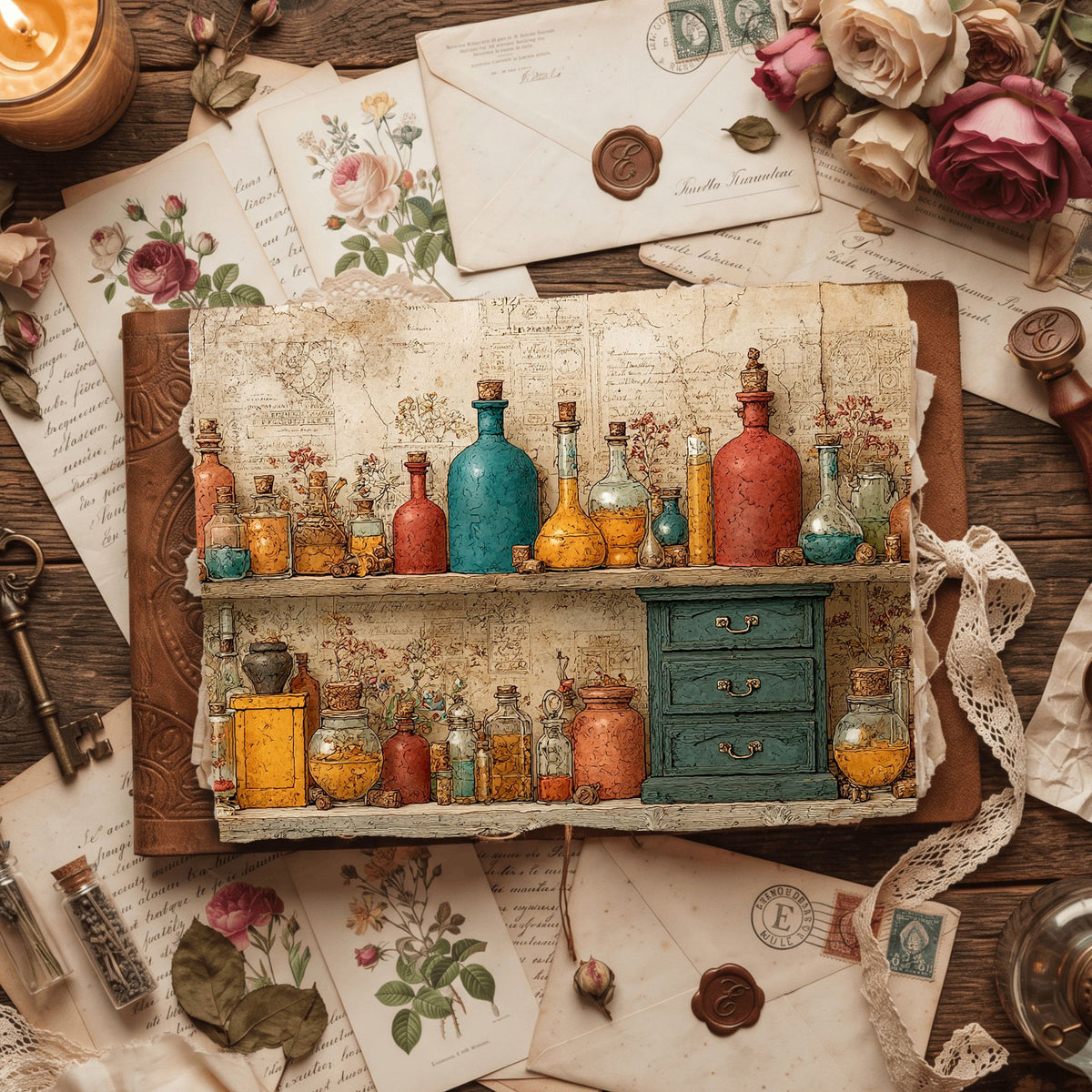 Steampunk Apothecary Journal Paper