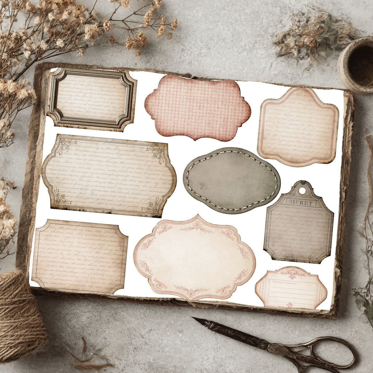 Vintage Blank Word Labels