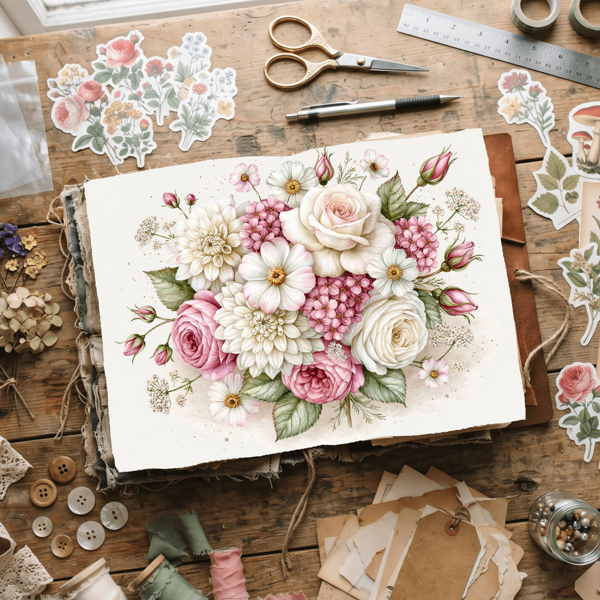 Vintage Botanical Floral Paper