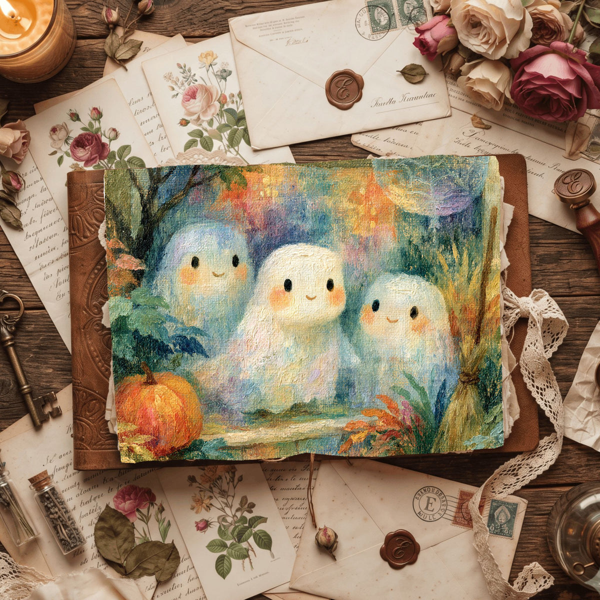Vintage Halloween Oil Painting