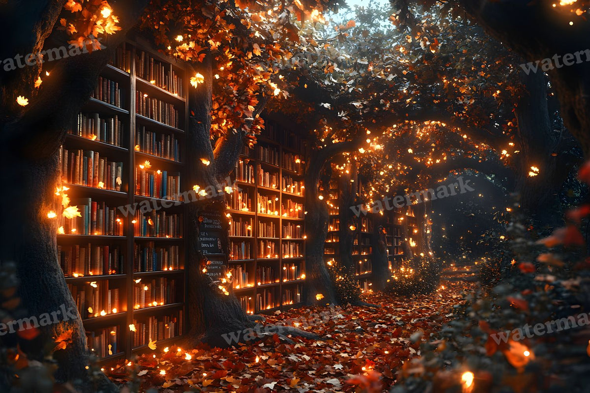 Whisper Library Forest digital photo backdrop for photo editing, preview 13