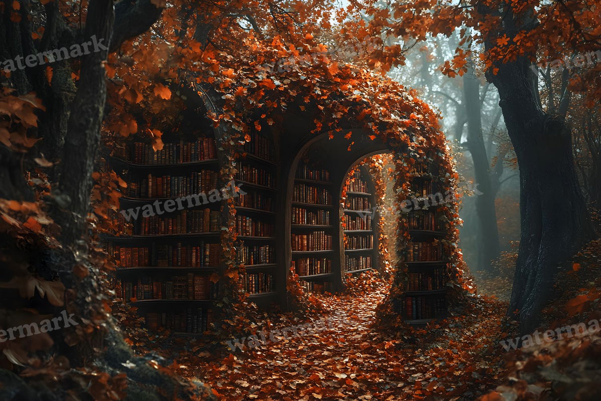 Whisper Library Forest digital photo backdrop for photo editing, preview 13