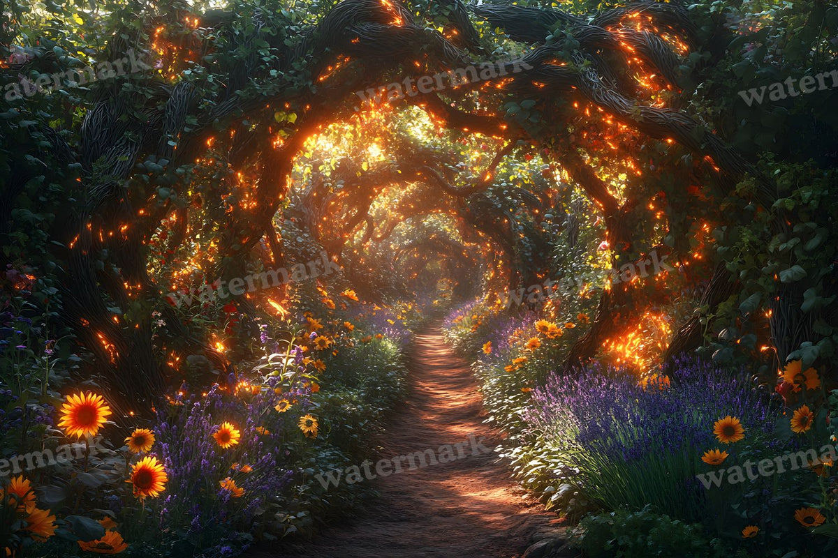 Wild Vine Hidden Garden digital photo backdrop for photo editing, preview 13