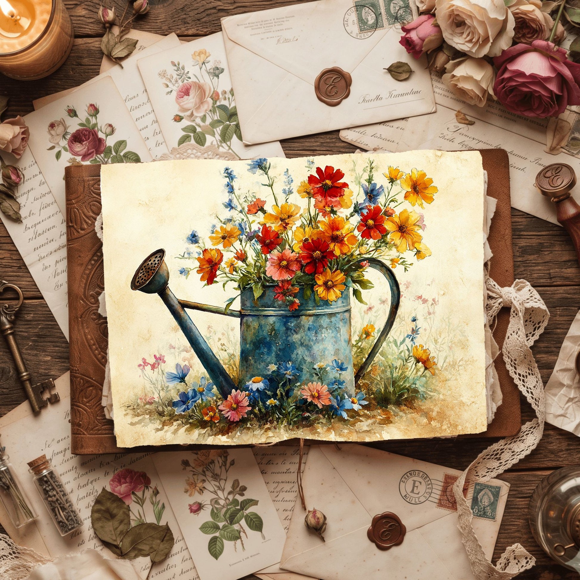 Wildflower Watering Can Paper