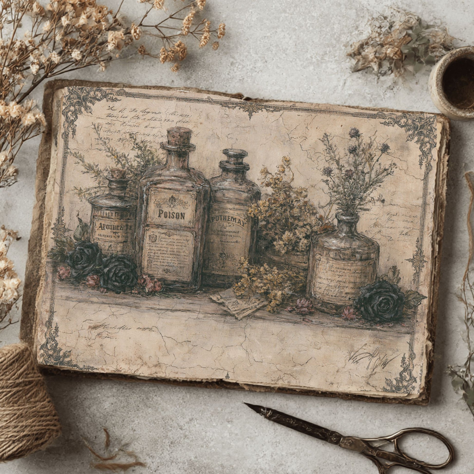 Witchy Gothic Apothecary Journal Paper