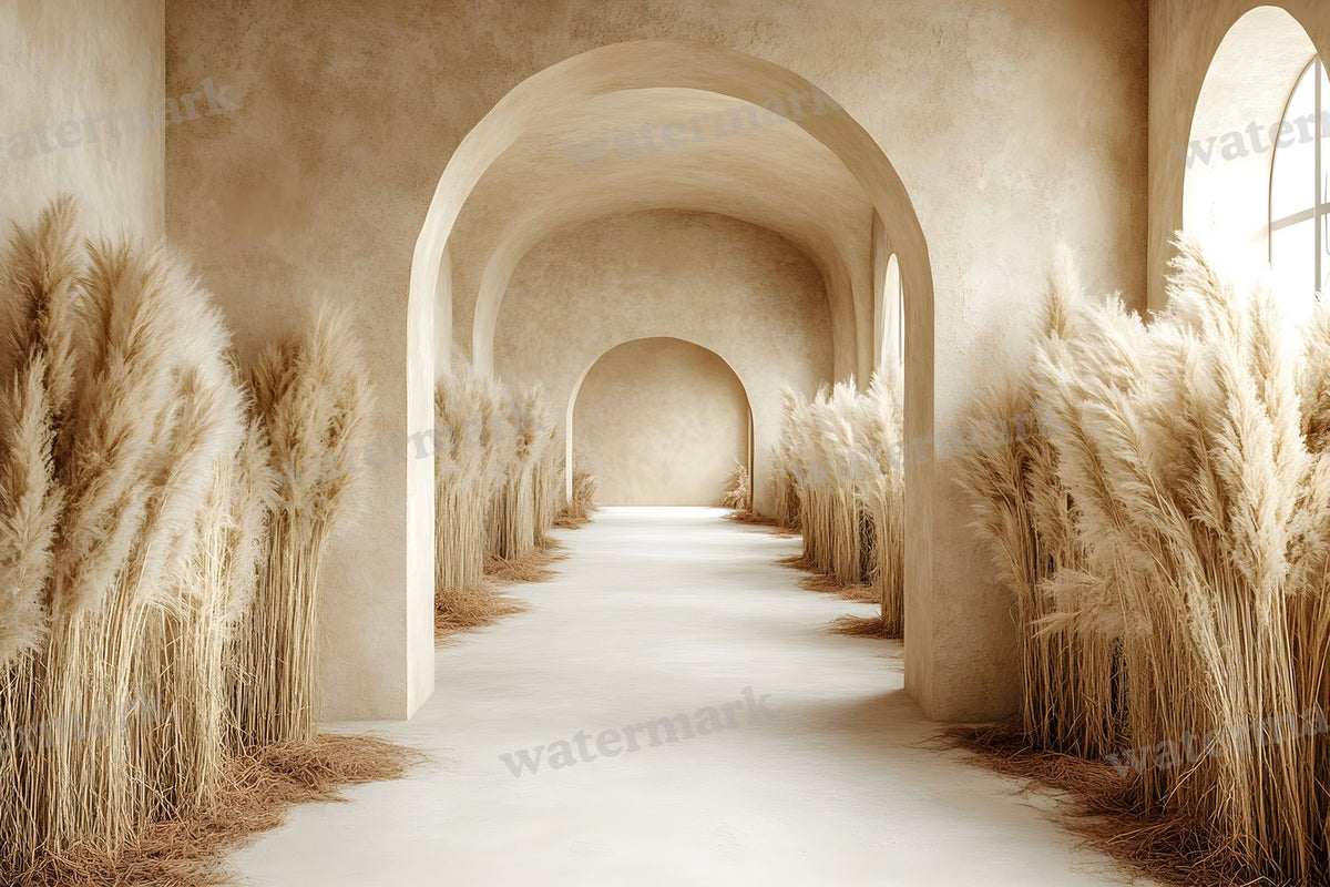 Boho Beige Arch Backdrop Images