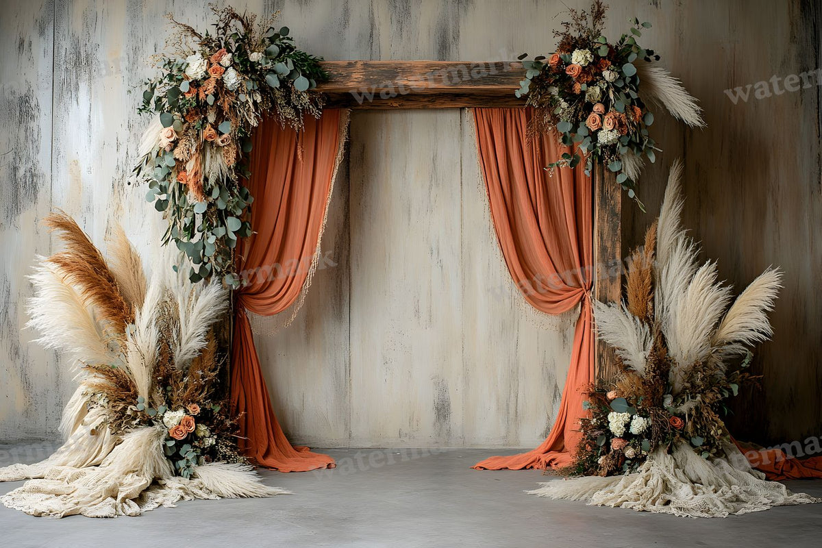 Boho Natural Wood Arch Backdrop Images