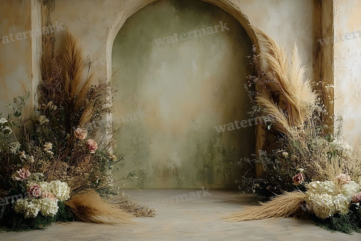 Boho Olive Arch Backdrop Images