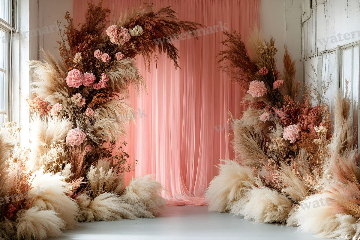 Boho Pink Arch Backdrop Images