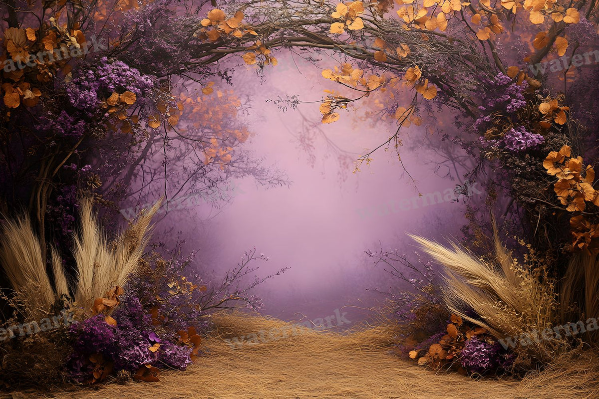 Boho Purple Arch Backdrop Images