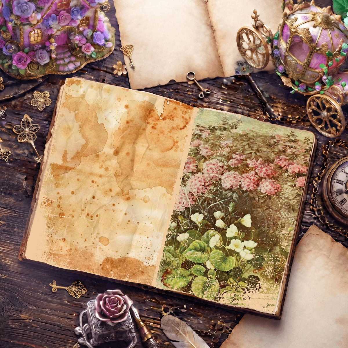 Botanical Sketches Digital Papers
