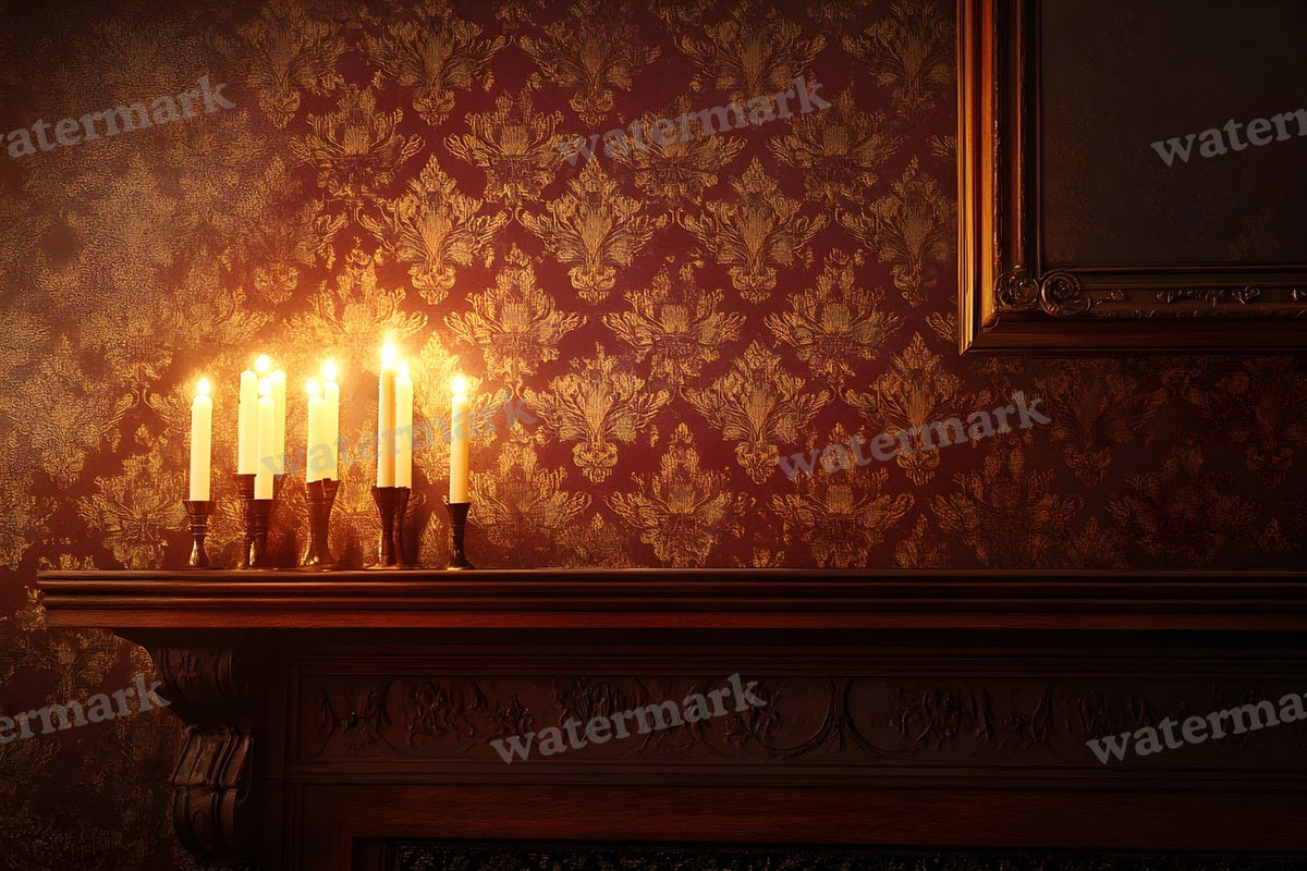 Candlelit Vintage Room Backdrop Images