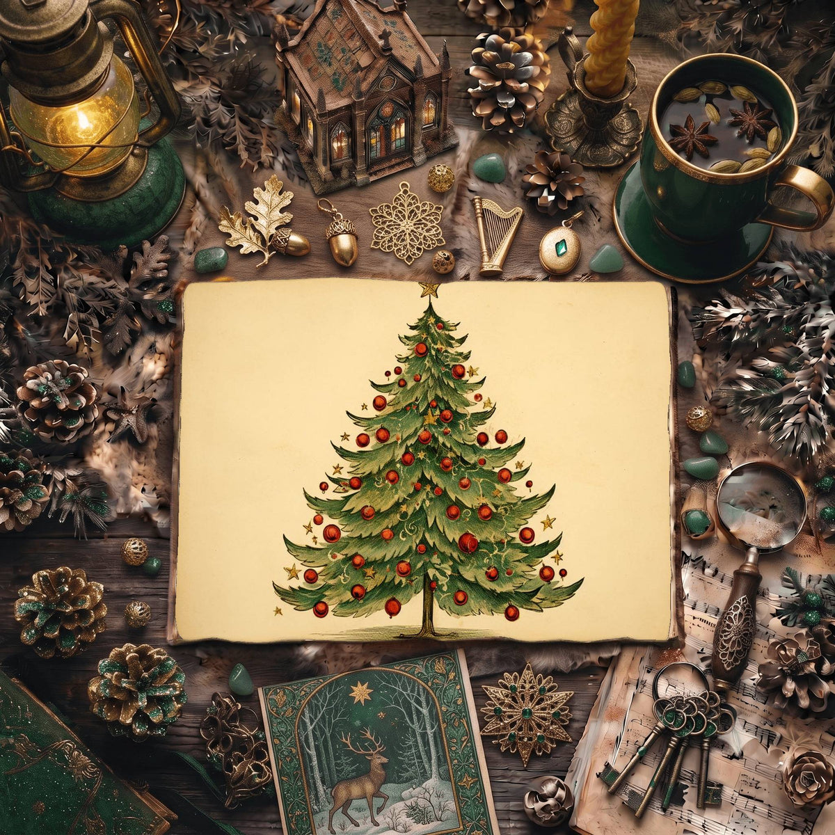 Christmas Trees Digital Papers