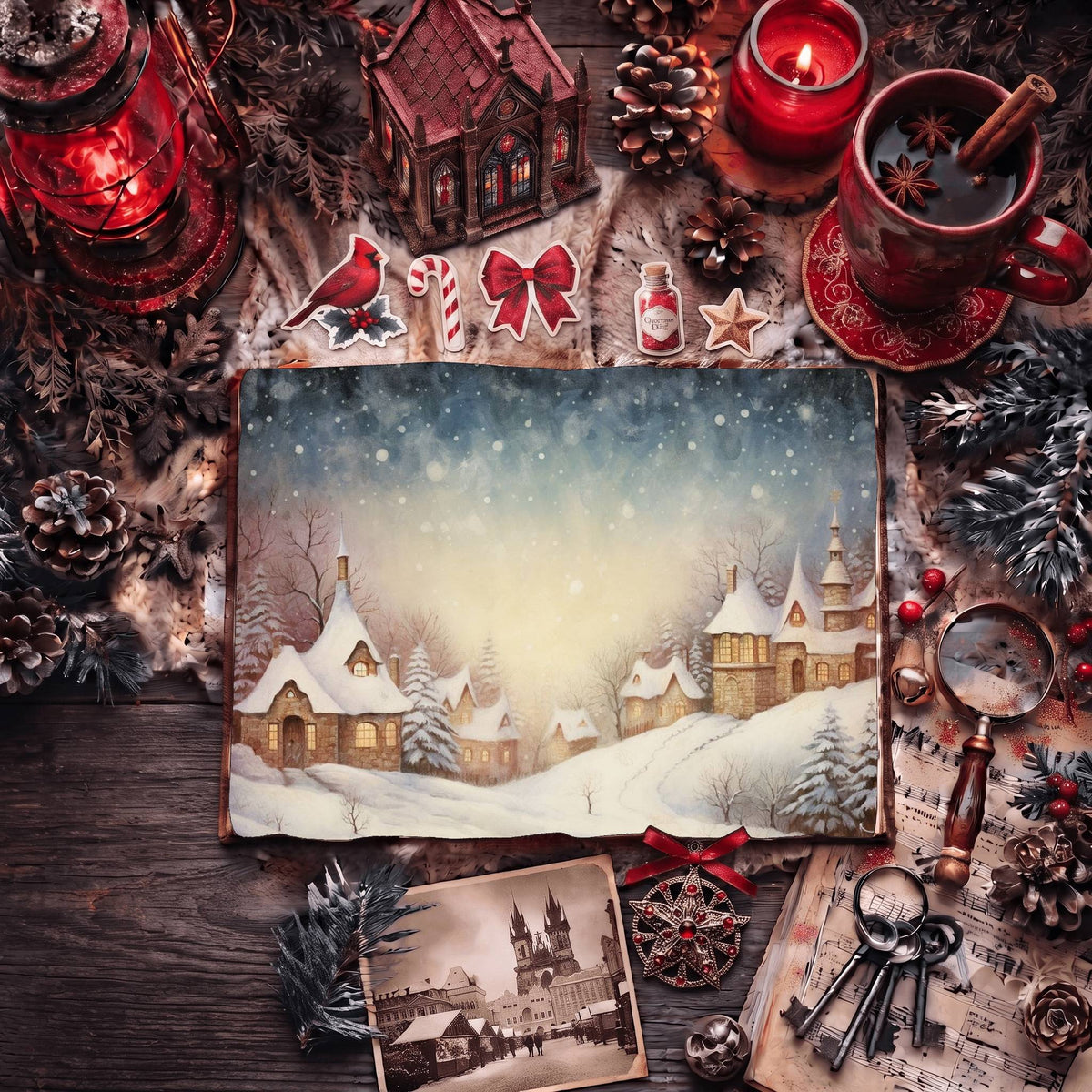 Christmas Village Digital Papers