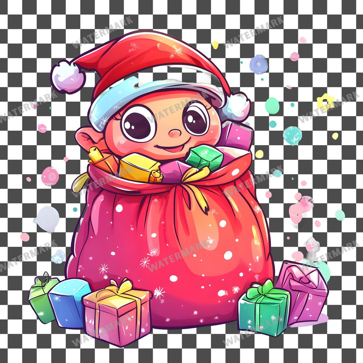 Christmas Kawaii Style Clipart Pngs