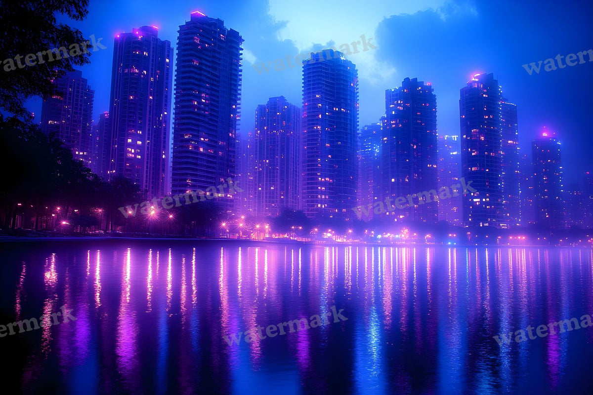 City Lightskyline Night Backdrop Images